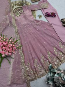 Nuevo Traje Anarkali de Diseñador, Estilo Elegante para Fiesta, Bordado a Mano, Sin Arrugas, Secado Rápido, Algodón Maslin, Precio al por Mayor - Product Image 3
