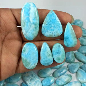 Pierres précieuses naturelles de Larimar en gros, cabochons non montés, pierres à facettes, cristaux minéraux, approvisionnement en vrac, qualité export - Product Image 1