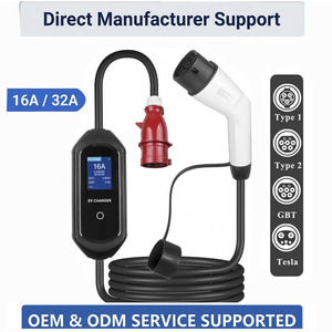 ZSWINNER ST-E207 Smart Level 2 EV Charger Type 2 Red CEE Plug 11kW-22kW TPU Electric Car Charging Station - Product Image 1