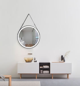 Miroir mural suspendu Daystar Trade moderne à LED rétroéclairé avec interrupteur tactile et sangle pour salle de bain, chambre, salon, décoration intérieure - Product Image 3