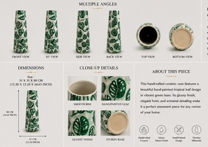 Floral Enamel Planter Metal Tabletop Vase Modern Design Handmade <b>Flower</b> Pot for Home Interior Christmas - Product Image 4