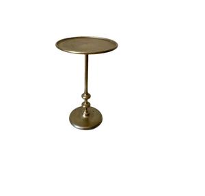 Mesa Auxiliar Redonda de Metal de Lujo con Marco Minimalista para Decoración Interior de Vestíbulos de Hotel, Cafeterías y Salones - Product Image 1