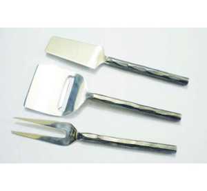Stainless Steel Cheese Utensil Set 3-Piece Spatulas With <b>Fork</b> Dishwasher Safe Metal Handles - Product Image 4