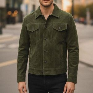 Lightweight <b>Suede</b> Leather <b>Jacket</b> Comfortable Daily Wear <b>Suede</b> Leather <b>Jacket</b> Soft Material With Stylish Design - Product Image 3