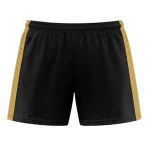 Shorts de lacrosse unisexe noir et or en polyester, coupe athlétique, légers, pour uniforme sportif, entraînement et performance d'équipe - Product Image 2
