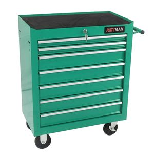 Carrello utensile multifunzionale verde a 7 cassetti con soluzione di archiviazione pratica per ruote - Product Image 5