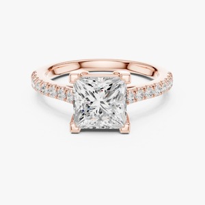 Bague de fiançailles en diamant de laboratoire taille princesse 2,00 carats, or jaune 9K, pavé, vente en gros, bijoux fins OEM - Product Image 5