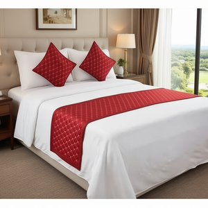 Ensemble de couvre-lit rayé satiné 20x90 avec housses de coussin, style simple, 300TC, literie en coton pour hôtel, pour lits King et Super King - Product Image 1