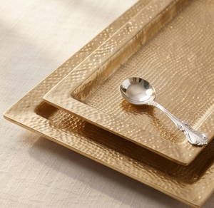 Plateau unique en métal lourd à bord plat, texture moulée, pour cuisine et salle à manger, articles de table en stock - Product Image 5