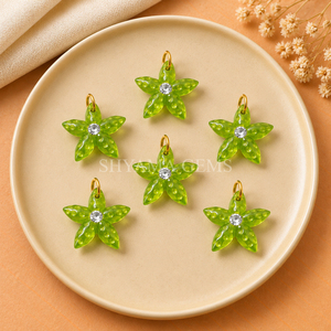 Colgante de Peridoto y Cuarzo Tallado en Forma de Estrella de Mar de 15mm para Fabricación de Joyería Oceánica, Accesorios Costeros, Proveedor Mayorista - Product Image 5