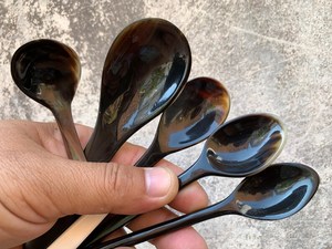 Juego de Cuchara y Tenedor de Cuerno de Búfalo Auténtico Hecho a Mano con Mangos de Hueso Pulido, Ecológico, Precio con Descuento para Amantes de las Banquetas Vikingas - Product Image 4