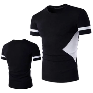 T-shirts de sport pour hommes 100 % coton de haute qualité, entièrement personnalisables, à manches courtes, col rond, anti-boulochage, coupe ajustée pour musclés, 180g - Product Image 1