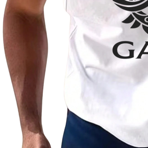 White Solid Breathable Slim Fit Men Tank <b>Top</b> Sleeveless 100% Polyester Workout Fitness Training Sport <b>Vest</b> - Product Image 6