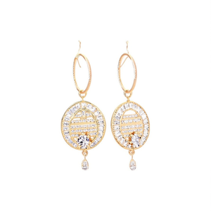 Classic Number Hoop Earrings with American Diamond Finish for Party - Product Image 1