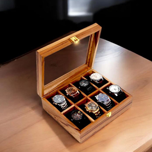 Caja Organizadora de Relojes de Madera con Ventana de Vidrio, Estuche de Madera para Guardar 12 Relojes de AYAANS - Product Image 5