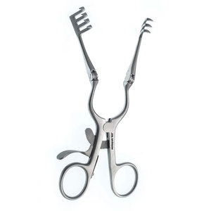 Retractor autoajustable Weitlaner-Beckman de 6 1/2 pulgadas, afilado, manual, de acero, con 3x4 puntas y punta roma - Product Image 6