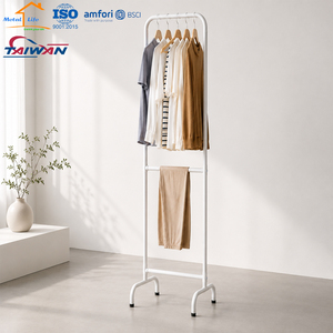 Made in Taiwan Metal Slim Steel Garment <b>Rack</b> Freestanding <b>Clothes</b> <b>Rack</b> for Bedroom Retail Store - Product Image 4