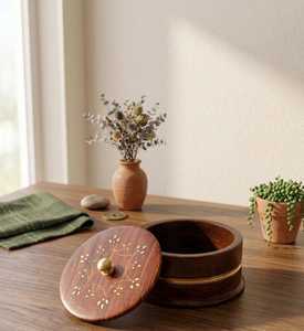HeritageGrain <b>Enamel</b> <b>Bowl</b> Premium Artisan Wooden Printed Serving <b>Bowl</b> for Fruits, Salad, Snacks, Desserts & Tabletop Décor - Product Image 6