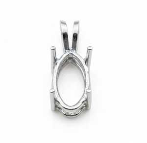 Base de Plata de Ley 925 Genuina con Engaste Preperforado para Colgante de Marquesa de 8x16mm, Semimontura para Piedra Marquesa Facetada, Componente de Joyería - Product Image 4