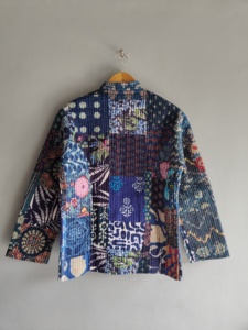 Quilted <b>Patchwork</b> <b>Jacket</b> Women's Mandarin Collar Full Sleeve Cotton Autumn Style Regular Length Batik Print Patch Pocket gift - Product Image 6