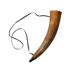 Corne à boire viking Buffalo avec sangle en cuir, style animal religieux unique, cadeau réfléchit, corne viking authentique - Product Image 4