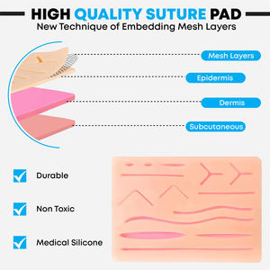 Kit de pratique de suture en acier inoxydable complet de haute qualité, 25 pièces, coussinets en silicone, formation à la suture chirurgicale médicale, fermeture des plaies - Product Image 4