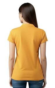 Haut d'été tendance pour femme, col polo, manches courtes, design basique, élégant, pour le bureau, à porter tous les jours - Product Image 3
