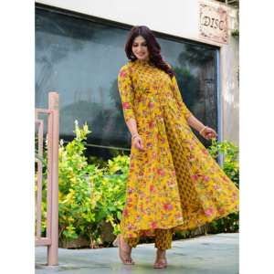 Ensemble Kurta long en coton Oxford imprimé pour femmes élégantes, tenue décontractée pour les fêtes, usage quotidien, ODM à bas prix - Product Image 5