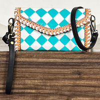 Nouveau sac bandoulière élégant en cuir de vachette fait main, motif à carreaux, sac à bandoulière, pochette à sangle réglable, parfait pour les femmes