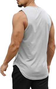 Débardeurs de sport pour hommes, coupe ajustée, respirants, avec logo personnalisé brodé, en polyester/coton, pour la gym, prix usine - Product Image 4