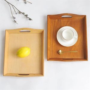Bandeja Rectangular de Bambú con Asa, Diseño Minimalista para Mesa de Comedor, Plato Decorativo, Paquete Individual - Product Image 2