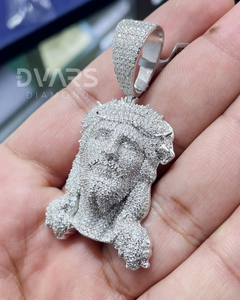 Colgante de Cabeza de Jesús con Diamantes Moissanite VVS, Colgante Religioso Cristiano, Joyería Hip Hop Brillante, Colgante de Plata 925 con Incrustaciones de Diamantes para Regalo - Product Image 4