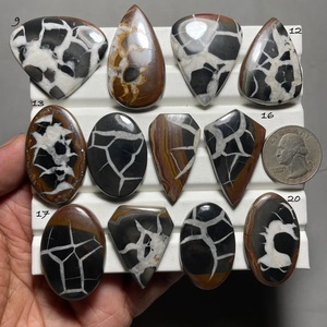 Cabujón de Septariana Negra, Cristal de Araña Natural, Piedra Preciosa Suelta para Joyería, Piedra Pulida Curativa - Product Image 3