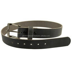 Grande peau de buffle pour hommes, ceinture décontractée en cuir vintage gris avec boucle ardillon unique en laiton nickelé élégant - Product Image 5