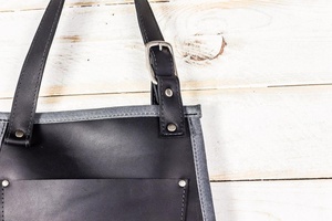 Tablier de protection en cuir robuste, résistant au feu, de qualité supérieure, en cuir véritable, réglable, pour barbier - Product Image 2