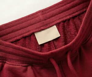 Pantalones Cortos Bermuda de Punto de Algodón Rojos para Hombre, Cintura Media, Cordón Elástico, Casuales, Transpirables, Corte Regular - Product Image 3