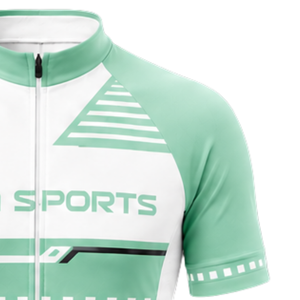 Mint Green <b>White</b> Short Sleeve <b>Cycling</b> <b>Jersey</b> Full Zip Lightweight Breathable Quick Dry Road Bike Training Racing Sportswear - Product Image 4