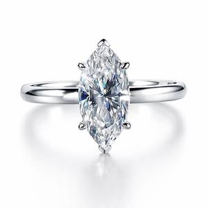 18K Gold Marquise Cut Lab Grown Diamond <b>Ring</b> Luxury Color D IGI Certified Women Wedding Engagement Anniversary Jewelry - Product Image 2