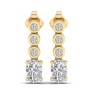 REYES Luxurious 14K Gold Moissanite Designer Jewelry High Quality 925 <b>Sterling</b> <b>Silver</b> <b>Dangle</b> Drop <b>Earrings</b> for Women Party Gift - Product Image 2