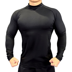 Streetwear Stylish <b>Men</b> <b>Compression</b> <b>Shirt</b> Solid Color Adult Size Slim Fit Quick Dry Gym Training Fitness Activewear - Product Image 4