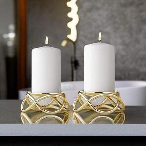Porte-bougie doré moderne avec pot à bougie de qualité supérieure, accessoire de décoration élégant pour la maison, idéal pour les mariages, les fêtes, Pâques, au prix le plus bas - Product Image 1
