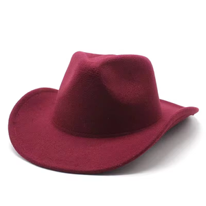 Chapeau Fedora en feutre de laine unisexe personnalisé à la mode, chapeau classique pour femme, chapeau de cowboy à large bord - Product Image 4