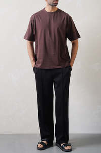 เสื้อยืดแฟชันผู้ชายสีพื้นแบบหลวมระบายอากาศได้ดีผ้าฝ้าย100% รุ่นพื้นฐาน - Product Image 4