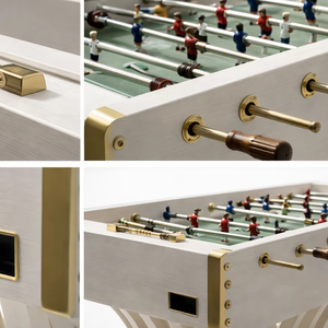 Futbolín Moderno de Lujo Blanco, de Madera, Ecológico, Duradero, para Entretenimiento Familiar - Product Image 5