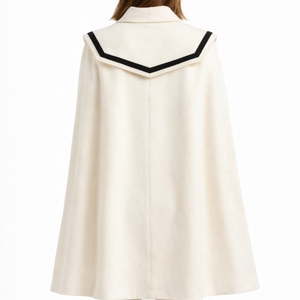 Abrigo Largo Elegante con Cuello Marinero y Botones para Mujer, Abrigo de Invierno para Mujer - Product Image 4