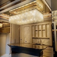 Lustre de restaurant moderne de luxe, design nordique, lampes suspendues pour tables de salle à manger de villas, lustre en cristal