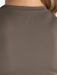 Camiseta de Manga Corta para Mujer, Cuello Redondo, Color Sólido, Corte Ajustado, Tejido Transpirable, Spandex, Poliéster, Estilo Minimalista, para Todas las Temporadas - Product Image 5