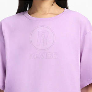 T-shirt en toile décontracté à manches courtes pour femme, coupe ample, couleurs personnalisables et design respirant - Product Image 5