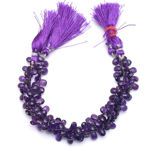 Cuentas facetadas de amatista AAA+ de 6x8 mm, cuentas sueltas de amatista africana púrpura natural, piedras semipreciosas para joyería. - Product Image 3
