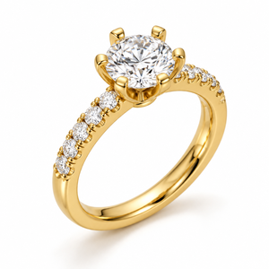 แหวนเพชรทรงโซลิแทร์หกหนามเตย 0.95 กะรัต ทองคำขาว 14K คลาสสิก ได้รับการรับรองจาก IGI เพชรเพาะเลี้ยงในห้องปฏิบัติการ แหวนหมั้นและแหวนแต่งงาน รับผลิตตามแบบ OEM - Product Image 1